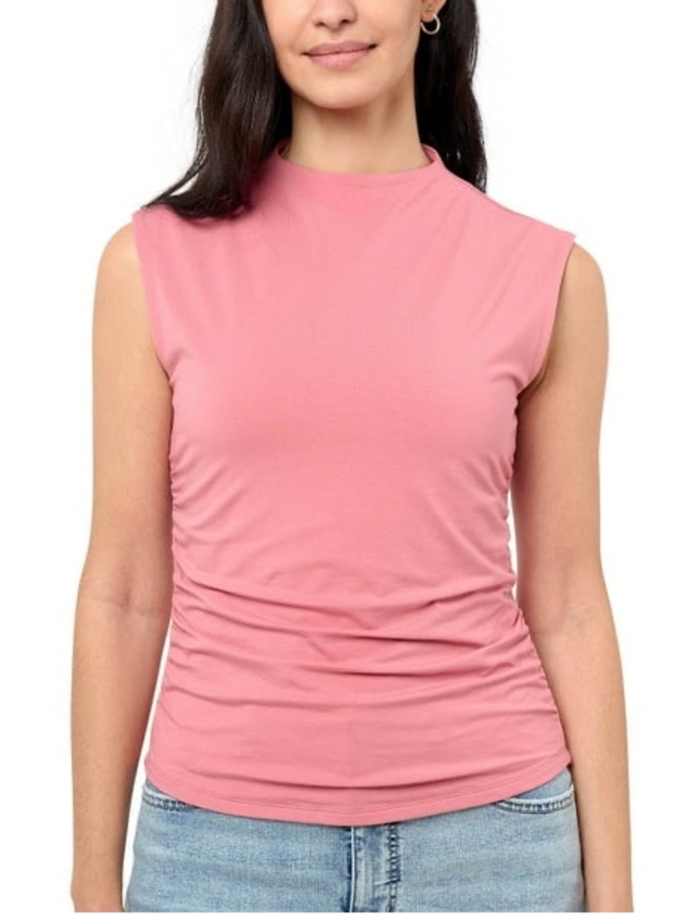 Rebecca Minkoff Sleeveless Mock Neck Tank in Rose Pink